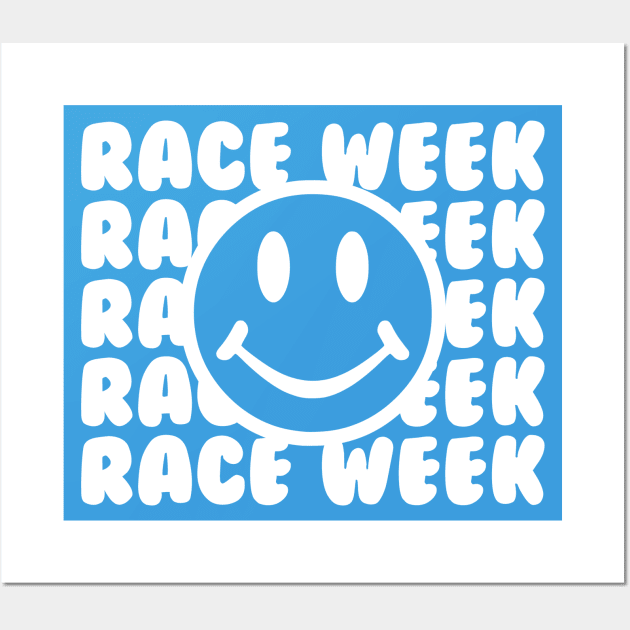 Race Week Smiley Face Design Wall Art by DavidSpeedDesign